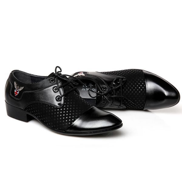 

men patent leather shoes elastic band fashion design solid tenacity comfortable mens shoes big size 38-44, Red;white