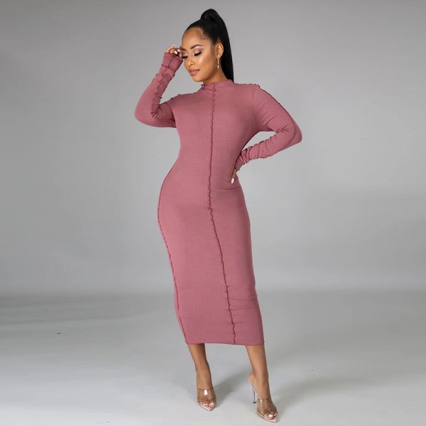 

2021 new arrival women long sleeve dresses fitness stretchy bodycon vestidos party cloth pink clothes, Black;gray