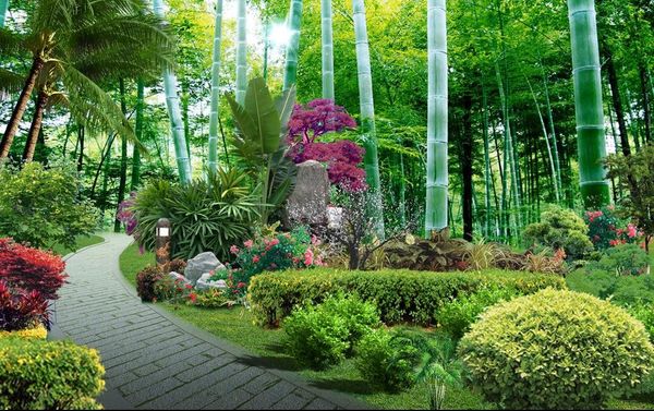

factory direct 3d wallpaper tv background wallpaper the living room sofa backdrop mural bamboo garden