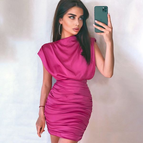 

preppy style dresses o-neck shirring draw back sleeveless banquet party mini skirt for women's derss, Black;gray