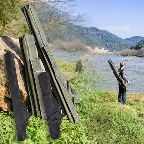 

fishing accessories 1/1.5m folding rod bag zipped fish pole tool storage case holder tackle zipp