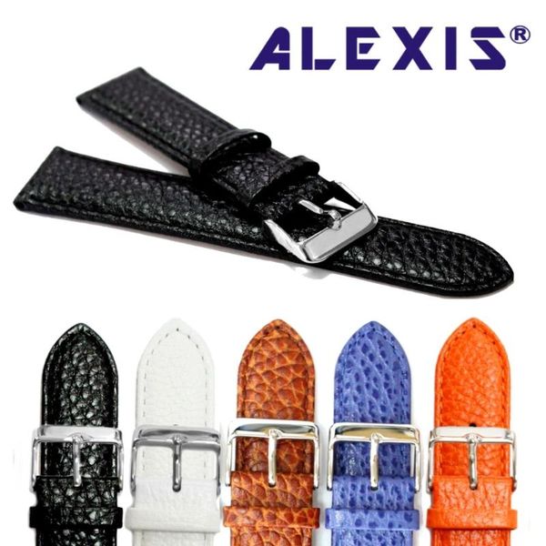 

watch bands 20mm 22mm good quality all geunine leather band black, white, orange, brown, blue, color, Black;brown