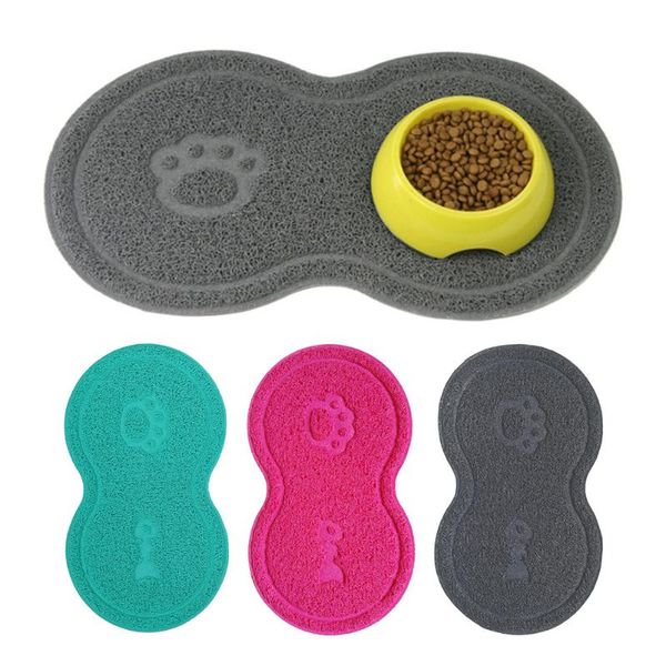 

cat beds & furniture pet litter mat high-elastic pvc eco-friendly 8 figure shaped mats kitten pad dog placemat foot supplies