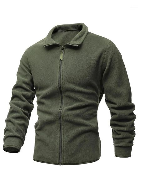 

men's jackets winter jacket selling slim fleece tactical sweater casual stand collar zipper solid color wear., Black;brown
