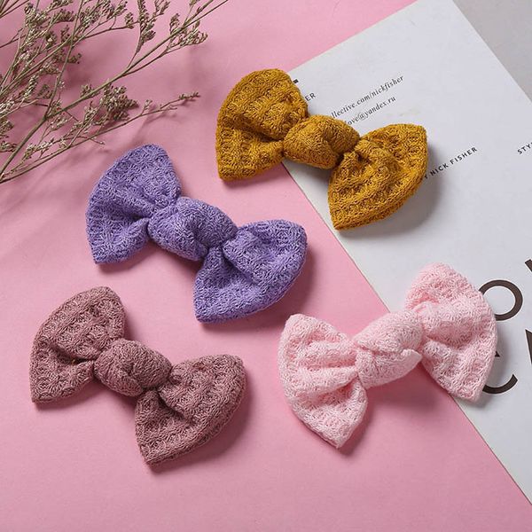 

girls hair accessories hairclips baby bb clip kids barrettes clips childrens cute lace bows bowknot b7322, Slivery;white