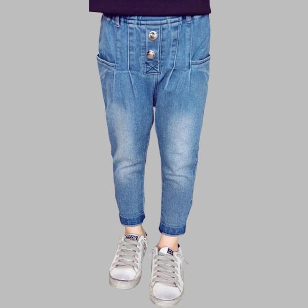 

jeans for girl solid girl's straight trousers children casual style spring children's clothing 6 8 10 12 14 clothes, Blue