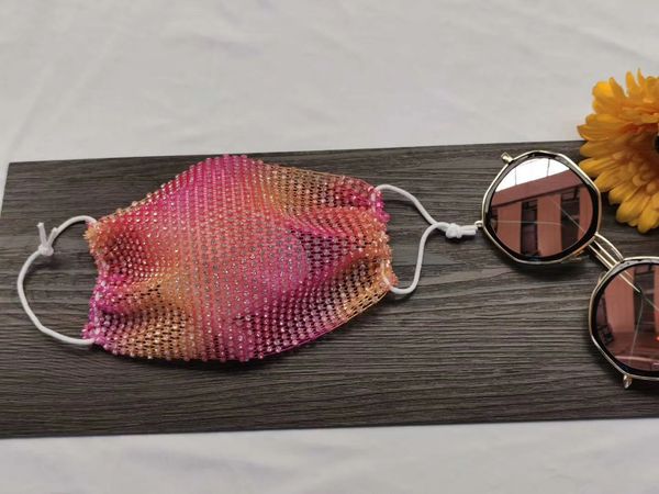 

rainbow candy seven color magic line drill mask