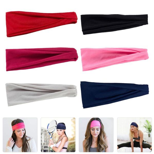 

sweatband 6pcs hair bands makeup headbands skid-proof head wraps accessories, Yellow;black
