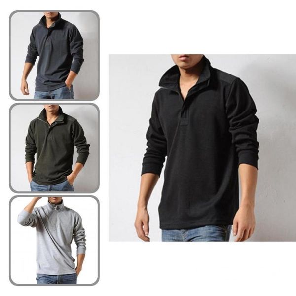 

men's casual shirts stretchy shrink resistant zipper neck pullover for office, White;black