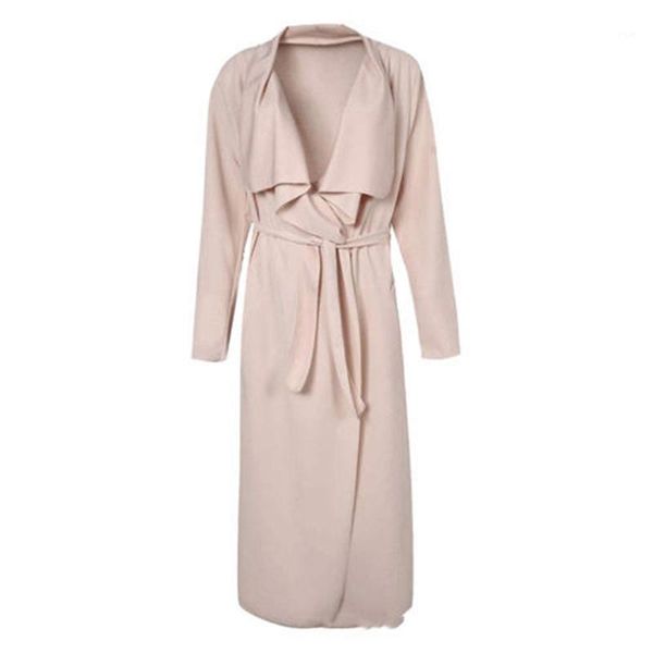 

women's trench coats womens coat x-long for women long sash turndown collar british style clothing female woman windbreaker, Tan;black