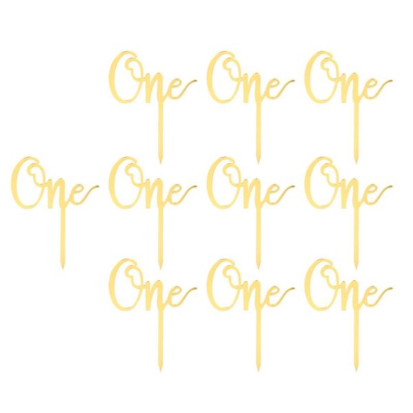 

10pcs creative cake picks acrylic one birthday cake insert birthday ers