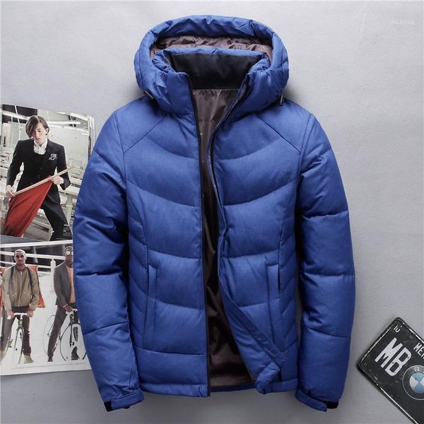 

casual men's winter jacket white duck down coat men thermal windproof thick keep warm down jacket male parka coats1, Black