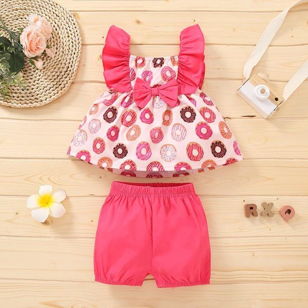 

clothing sets summer children clothes suits for girls sleeveless baby two set t-shirt + shorts toddler outfit suit, White