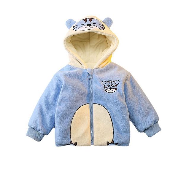 

jackets autumn infant boys cartoon hoodies winter kids thicken baby girls clothes children hooded jacket toddler casual costume, Blue;gray