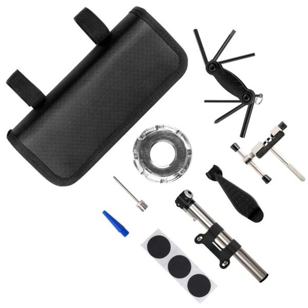 

tools 1 set of bike repair kit portable patch inflator tool emergency