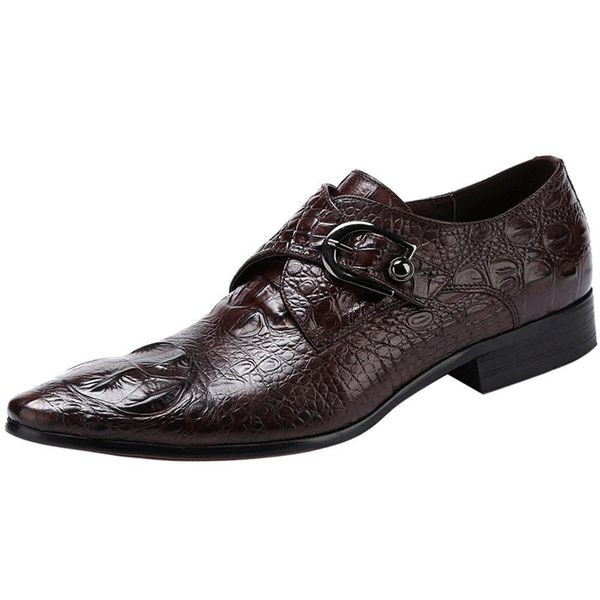 

dress shoes 27101-1 winter handmade crocodile leather men's british genuine business large size formal, Black