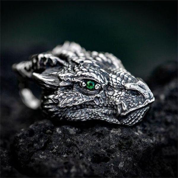 

pure tin sier dragon style hip hop men's necklace fashion brand pendant, White