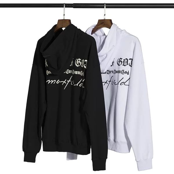 

men's casual hoodies season 7 sanskrit letters hooded sweatshirt hip hop fashion women and men couples hoodie printed cotton street swe, Black