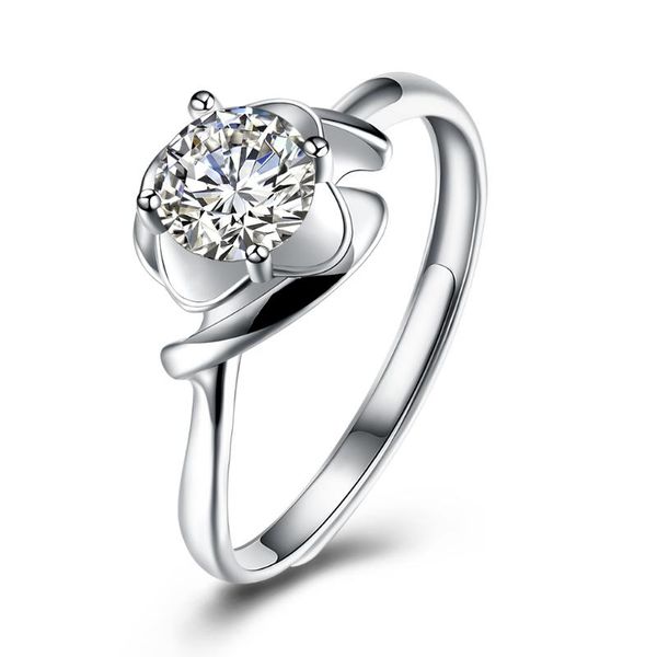 

cluster rings zemior 925 sterling silver for women adjustable creative zircon mosaic ring anniversary simple gift jewelry arrival, Golden;silver