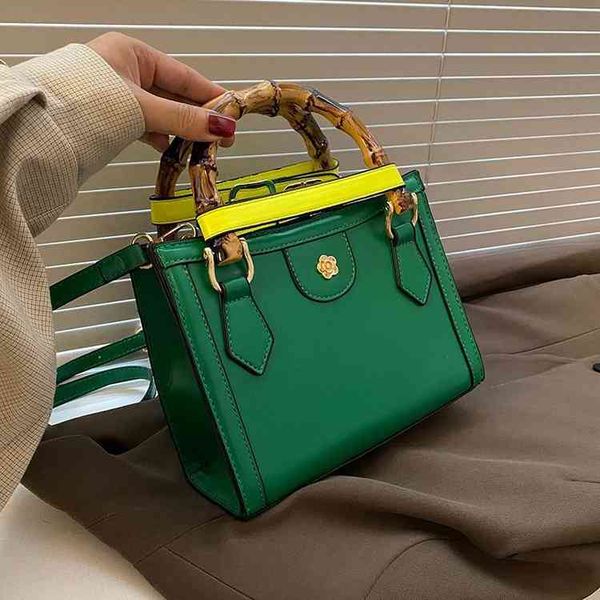 

new fashion women's bag bamboo slub portable single shoulder messenger tote bag simple style bags