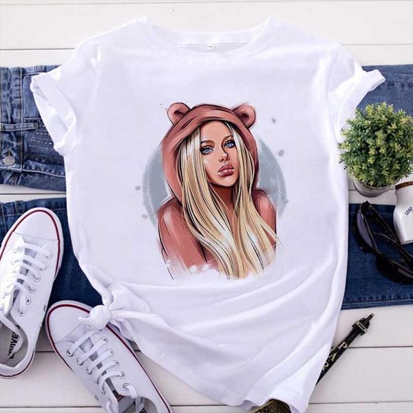 

clothes white harajuku printed womens t shirt vogue leisure streetwear tee