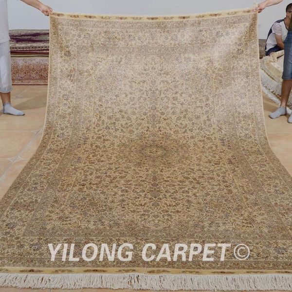 

carpets yilong 6'x9' hand knotted carpet vantage beige oriental area rugs (0971)