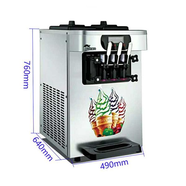 

ice cream making machine maker 3 flavors for soft pink stainless steel lb-18