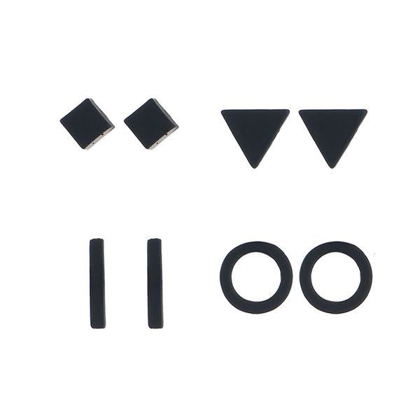 

simple triangular round line earrings set fashion