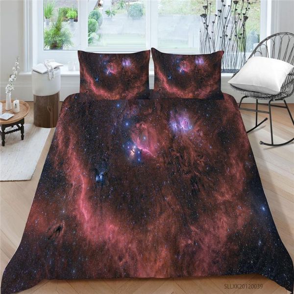 

bedding sets red nebula bed set universe mysterious cool duvet cover glowing stars double twin full single king  high end