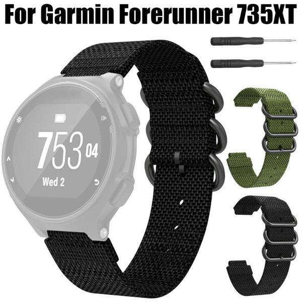 

watch bands otoky replacement soft nylon sport loop wrist band strap for garmin forerunner 735xt bracelet watchwrist belt, Black;brown