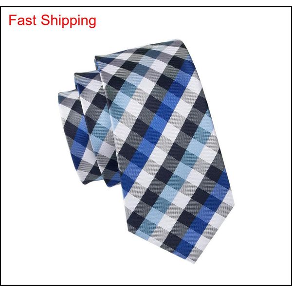 

classic silk mens ties plaid mens neck ties blue tie setstie hanky cufflinks sets jacquard woven meeting business wedd qylhpg bdehome, Black;blue