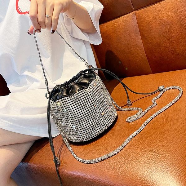 

evening bags diamond bucket luxury designer handbag chain crossbody mini phone bolsos para mujer shining ita sac