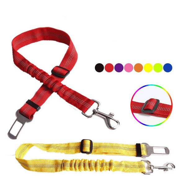 

reflective nylon pet elastic car seat belt adjustable dog seat belt pet car vehical safety lash leads dog safety leads