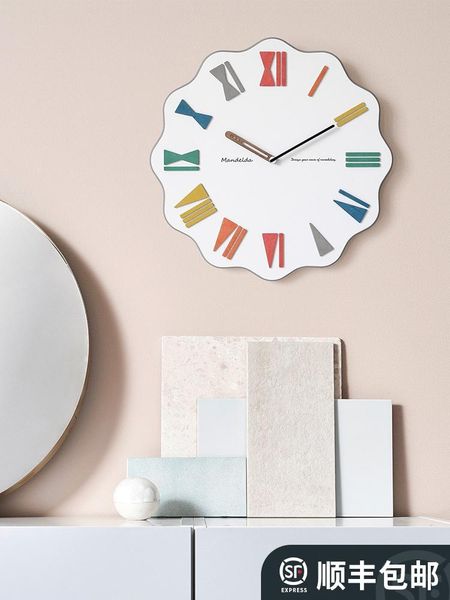 

cute colored wall clock roman numerals modern wall clock nordic design white personality orologio da parete home garden bl50wc