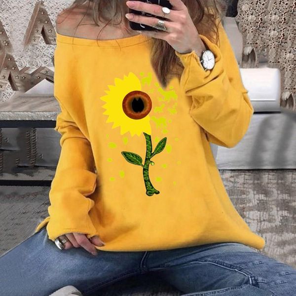 

2021 feitong sunflower blouse womens shirt casual solid color o neck long sleeved shirt plus size shirt woman cloth blouses, White
