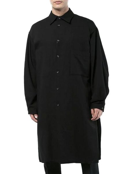 

men's casual shirts big pocket long shirt basic cotton base sleeves, White;black