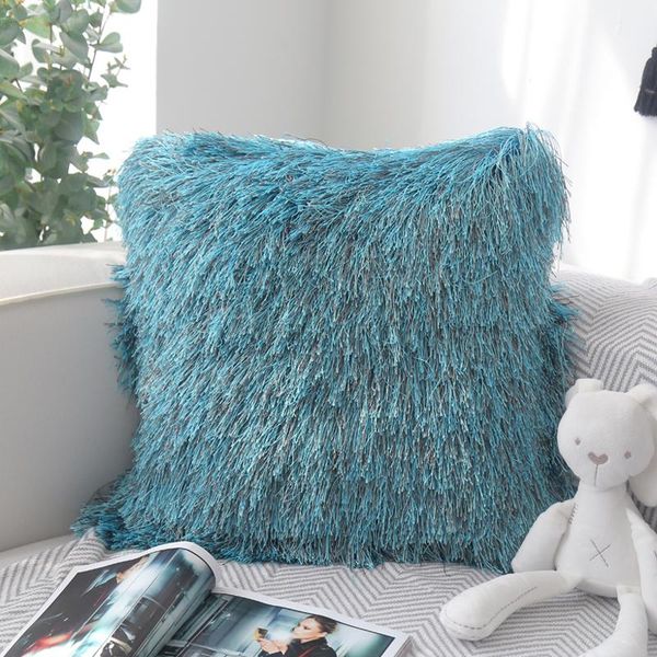 

embroidery velvet throw pillow hairy cushion bedside sofa living room model room with core pile for 8cm