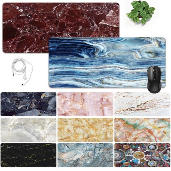 

mouse pads & wrist rests waterproof pu leather marble pattern computer mousepad large mat anti-slip game mouse-pad