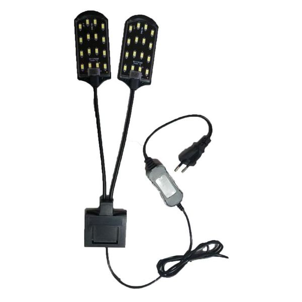 

high-power dual head water grass lighting 5730 bean led clip on clamp lamp for small aquarium fish tank 15w 220v eu plug