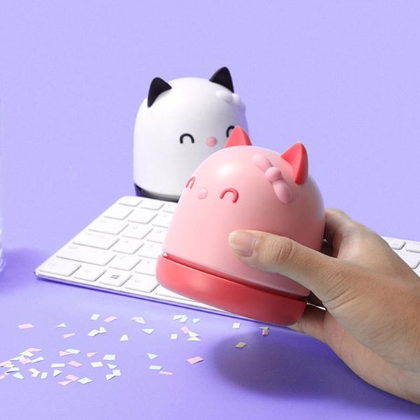 

vacuum cleaners portable cute cat mini desk cleaner for deskkeyboard computer brush dust collect robot sweep cleaning