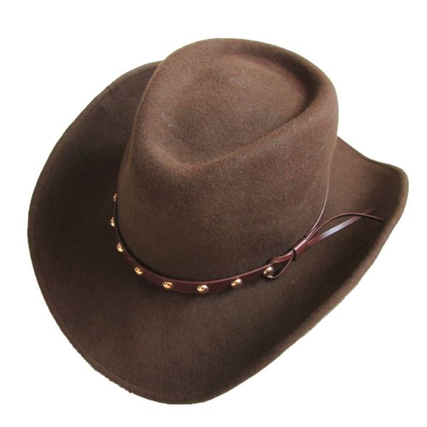 

2021 new brown wool felt western cowboy hat for men women ys8s, Blue;gray