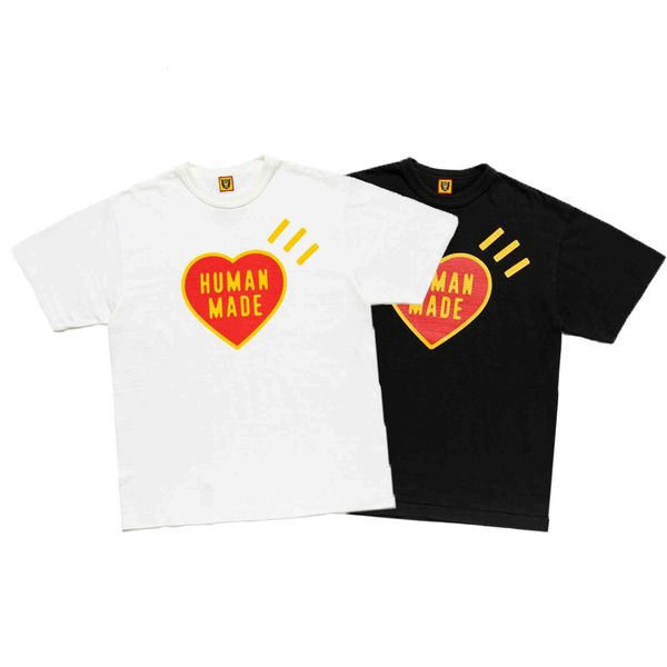 

human made 21ss t shirts#2026 chest red love bamboo round neck couple short t 4y2z, White;black