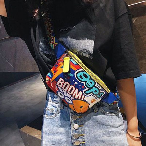 

null pu leather waist bag phone chain crossbody bag small belt floral packs