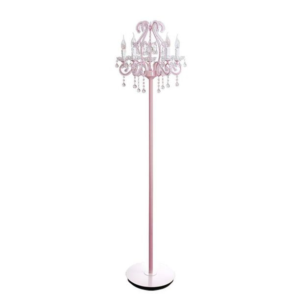 

crystal vertical floor lamp pink european style princess wind room bedroom bedside lamp fashionable floor