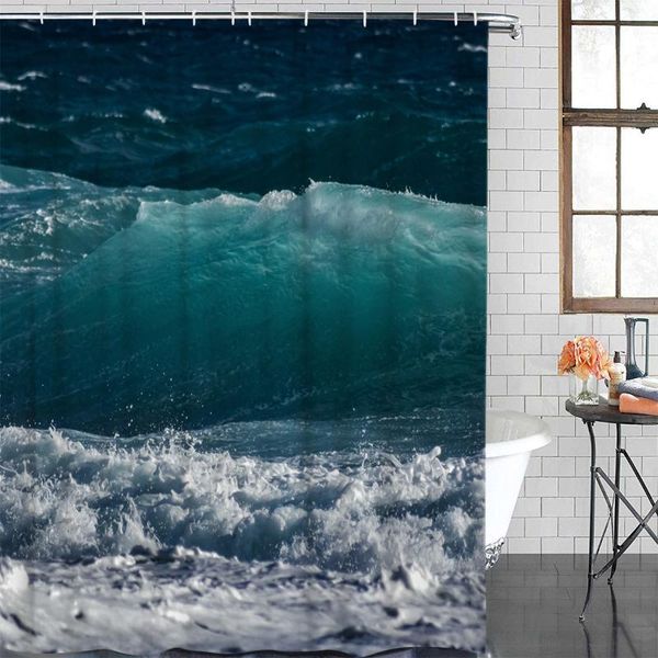 

shower curtains ocean wave summer curtain waterproof polyester bath home decor