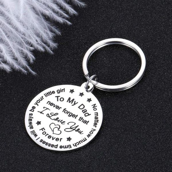 

keychains gift dad keychain from daughter father day keyring birthday for daddy thanksgiving valentine personalized, Silver