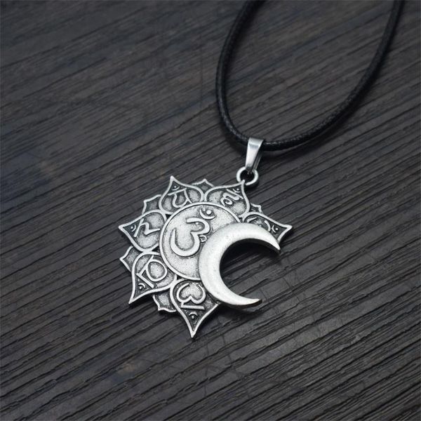 

12pcs om religious lotus mandala pendant necklace tibet spiritual jewelry, Silver