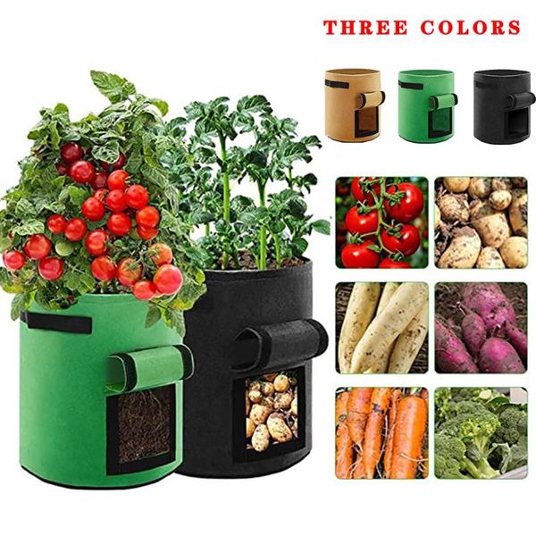 

planters & pots felt plant vegetable growing bags household balcony non-woven fabric potato strawberry tomato garden nursery tools