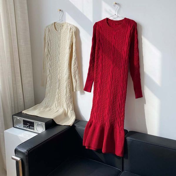 

2021 new mooirue winter casual women slim thickened twist knitted fishtail spring hairy with buttocks ebli, Black;gray