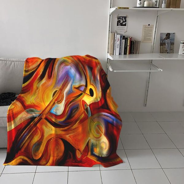 

blankets colorful music throw blanket picnic travel portable soft bedspread microfiber flannel for beds